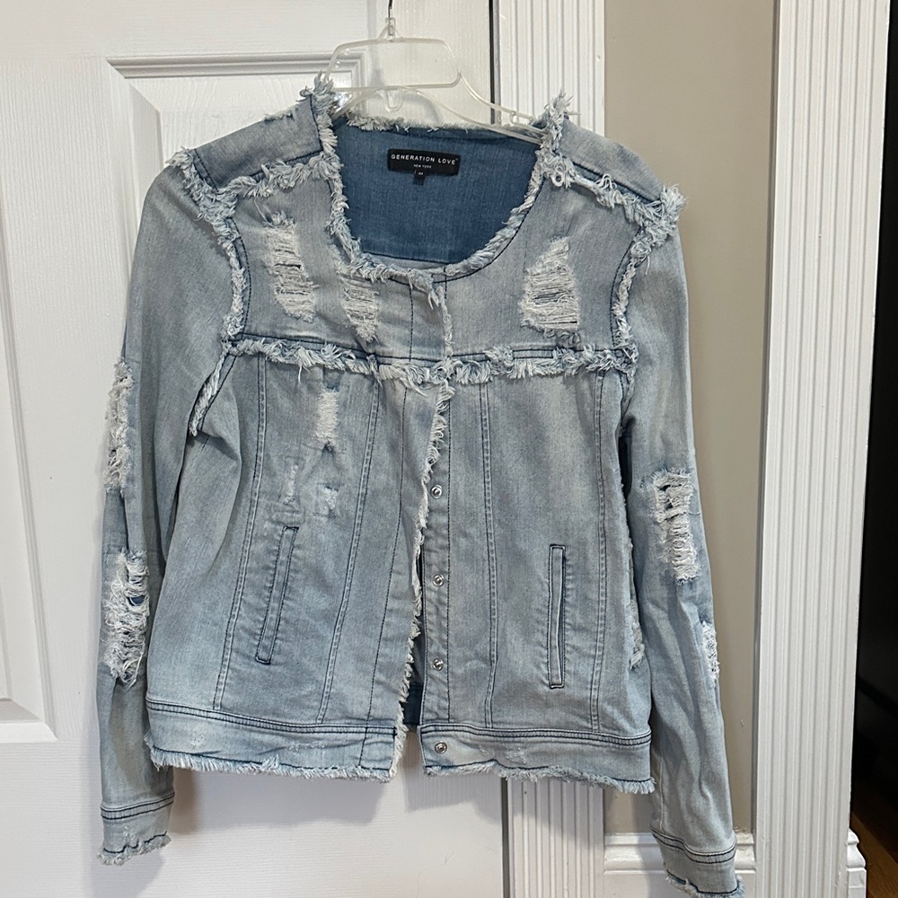 Generation Love Light Blue Distressed Jean Jacket